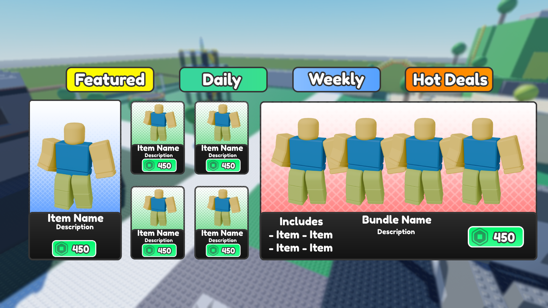 Shop interface concept